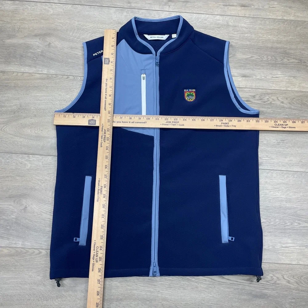 Peter Millar Squallblock Vest Mens M Blue Elk River Golf Softshell MS24EZ40